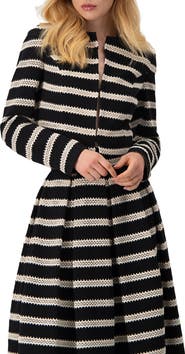IVONNE Striped Cropped Jacket with Modern Detailing