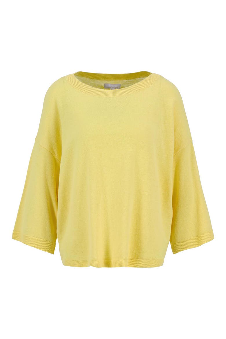 Lucy Jersey Cotton & Linen Sweater, Alternate, color, SUNRAY YELLOW