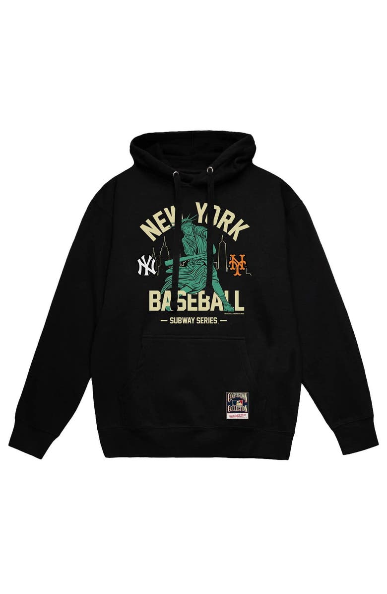 Mitchell & Ness Men's Mitchell & Ness Black New York Yankees vs. New York Mets Subway Series Swinging Liberty Pullover Hoodie, Alternate, color,