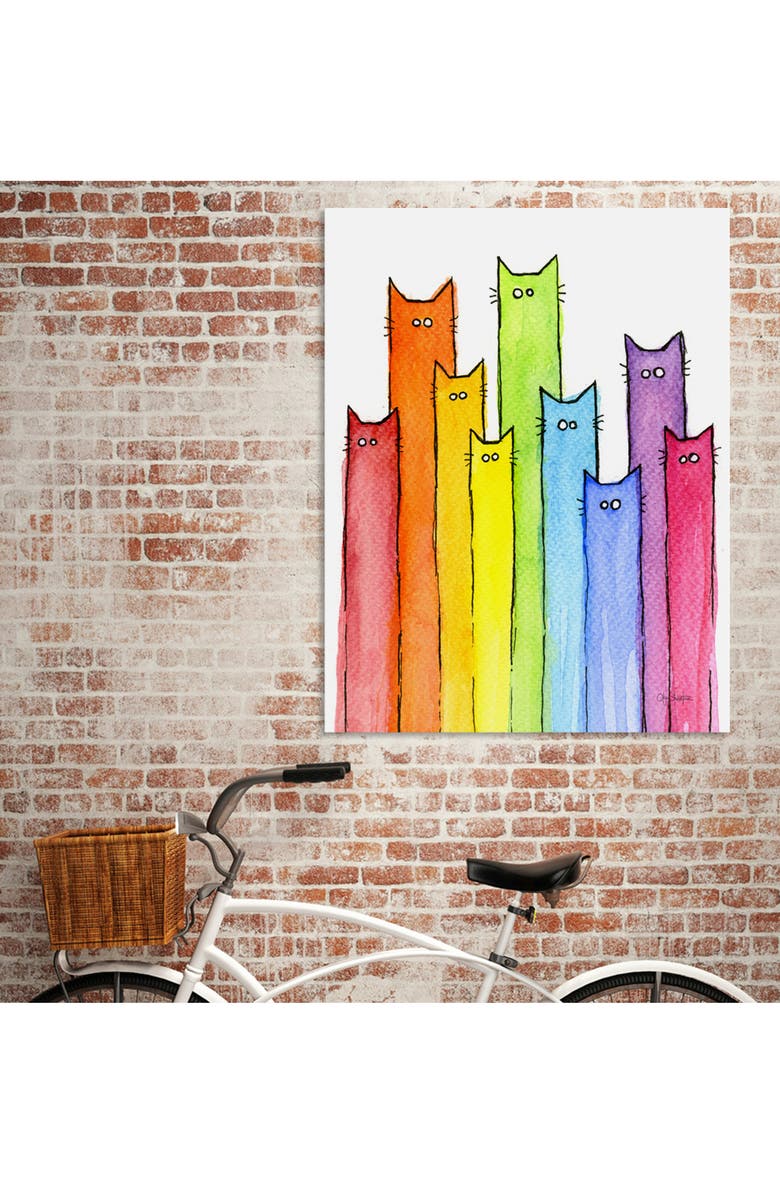 CURIOOS Rainbow of Cats by OlechkaDesign Wall Art, Alternate, color,