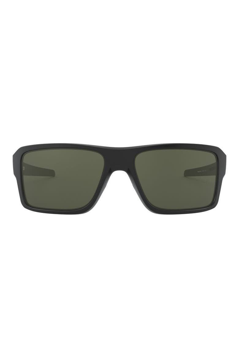 Double Edge 66mm Oversize Rectangular Sunglasses, Main, color, BLACK