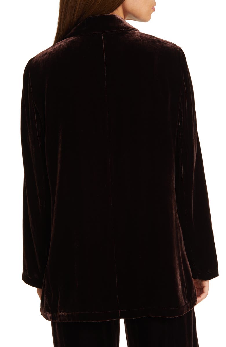 Eileen Fisher Longline Velvet Blazer, Alternate, color, Cassis