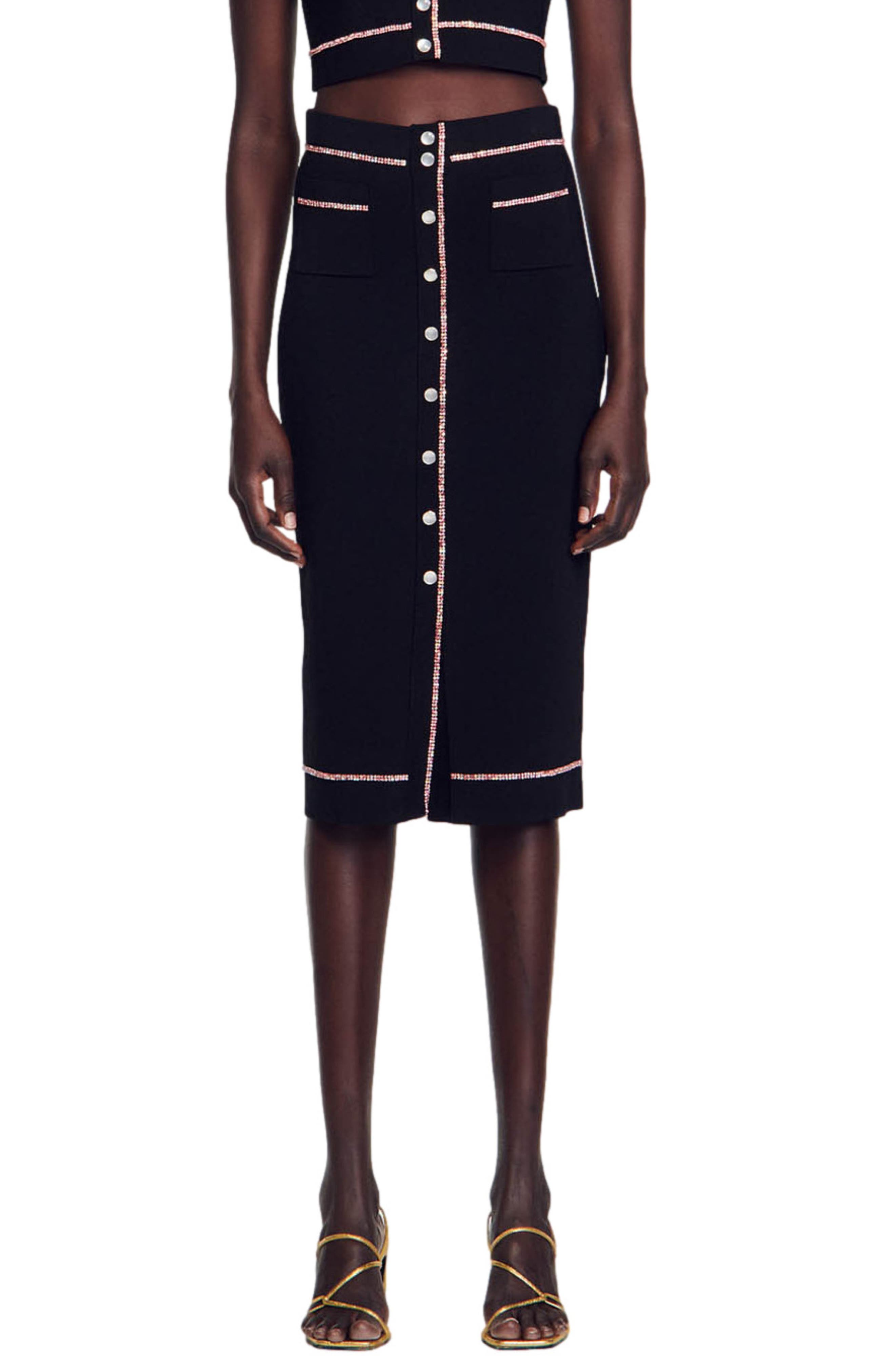 Elisa Snap Front Midi Skirt (Women) | Nordstrom