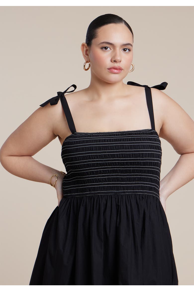 Smocked Bodice Maxi Dress, Alternate, color, BLACK ONYX