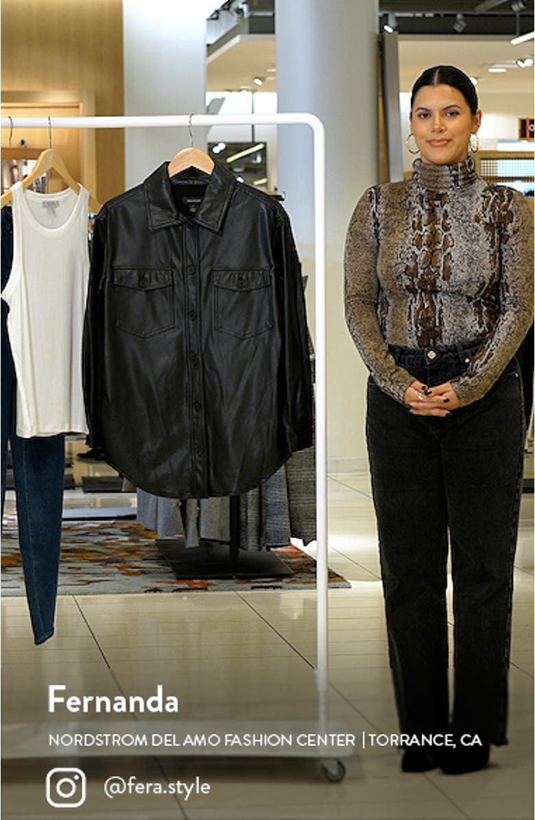 Faux Leather Shirt Jacket, sales video thumbnail