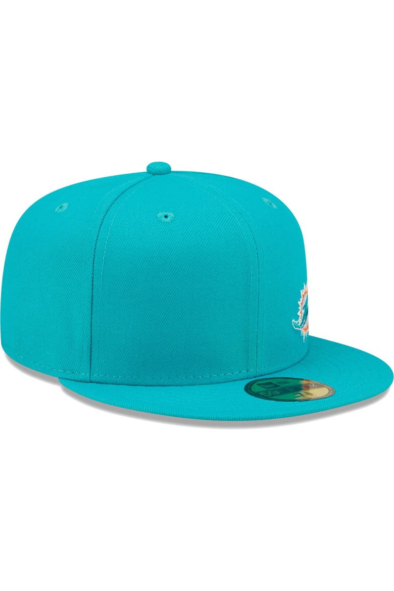 Men's New Era Aqua Miami Dolphins  Flawless 59FIFTY Fitted Hat, Alternate, color, Aqua
