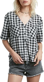 Volcom Pick It Up Gingham Top