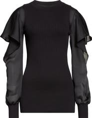 Sacai Satin x Cotton Knit Pullover