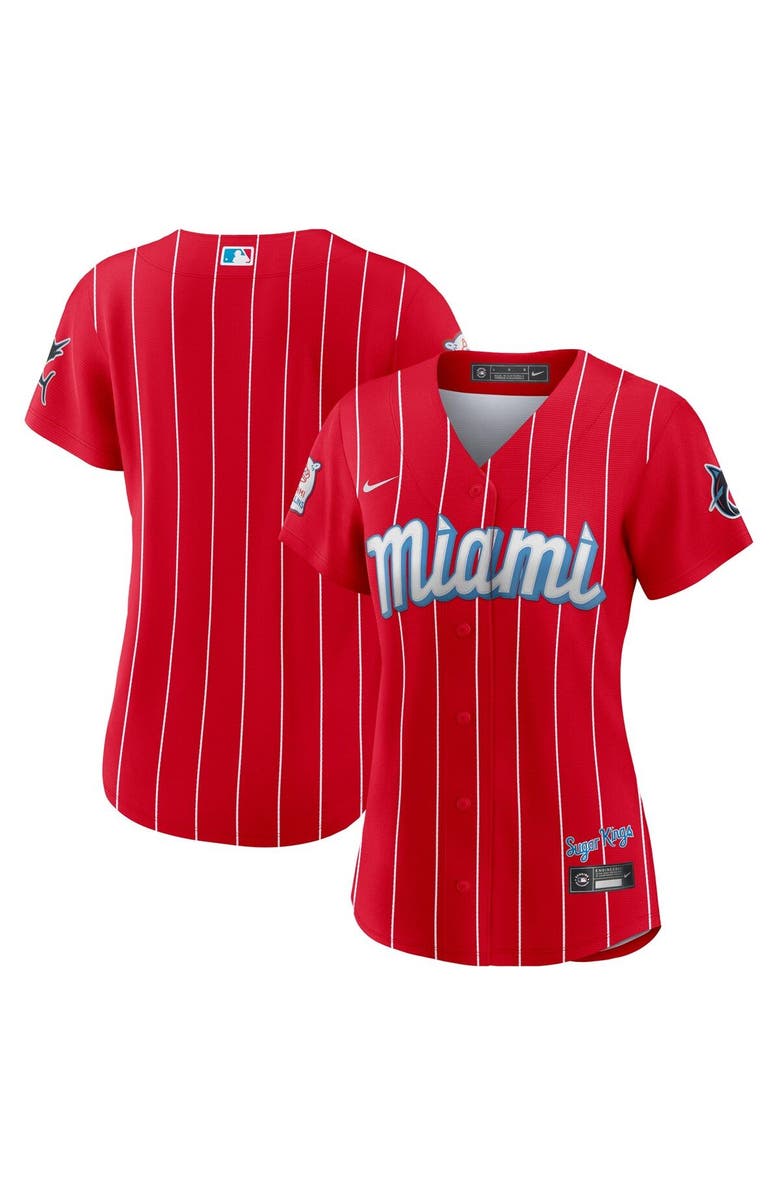 Nike Women's Nike Red Miami Marlins City Connect Replica Jersey, Main, color, 