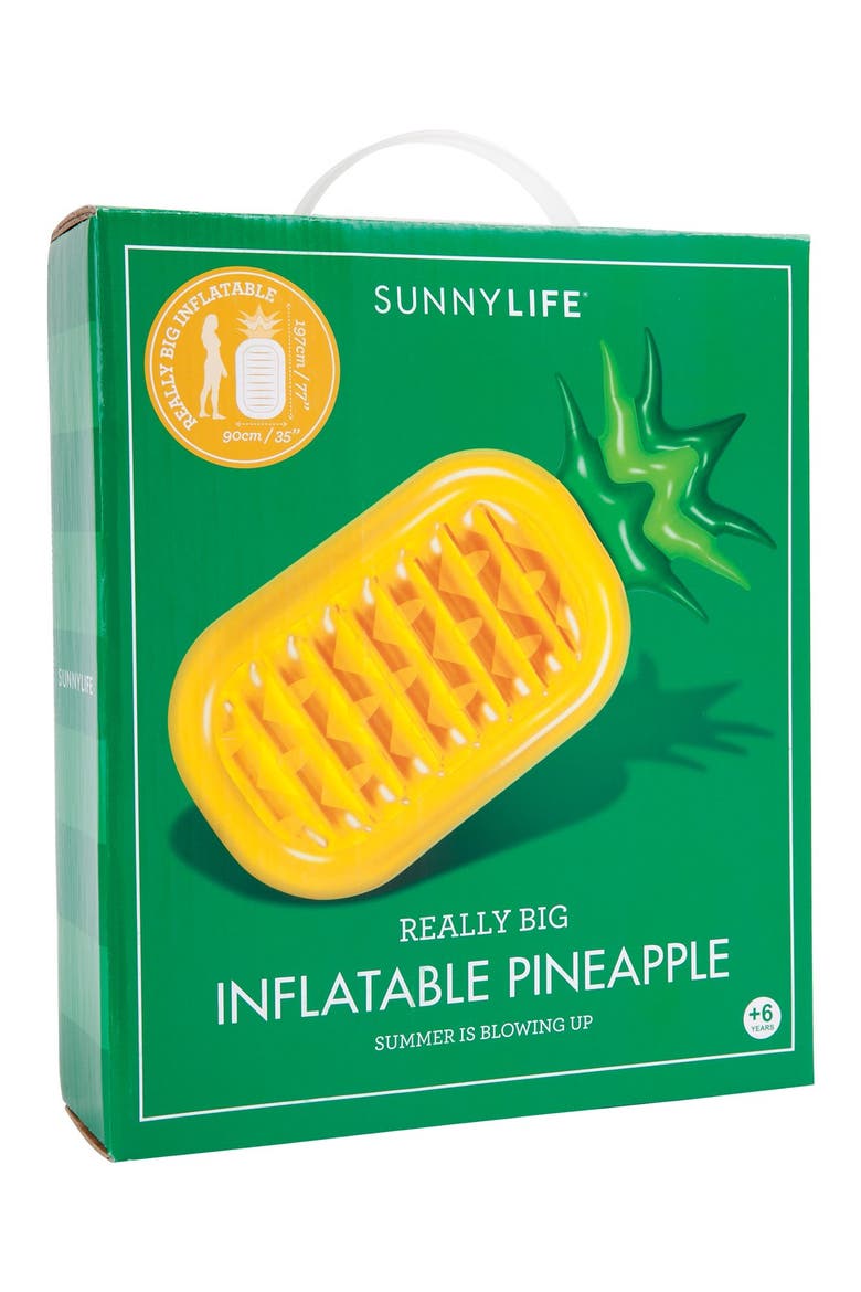 'Really Big' Inflatable Pineapple Pool Floatie, Alternate, color, YELLOW
