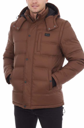 Helios The Heated Coat Helios 2-in-1 Heated Hybrid Coat In Brown
