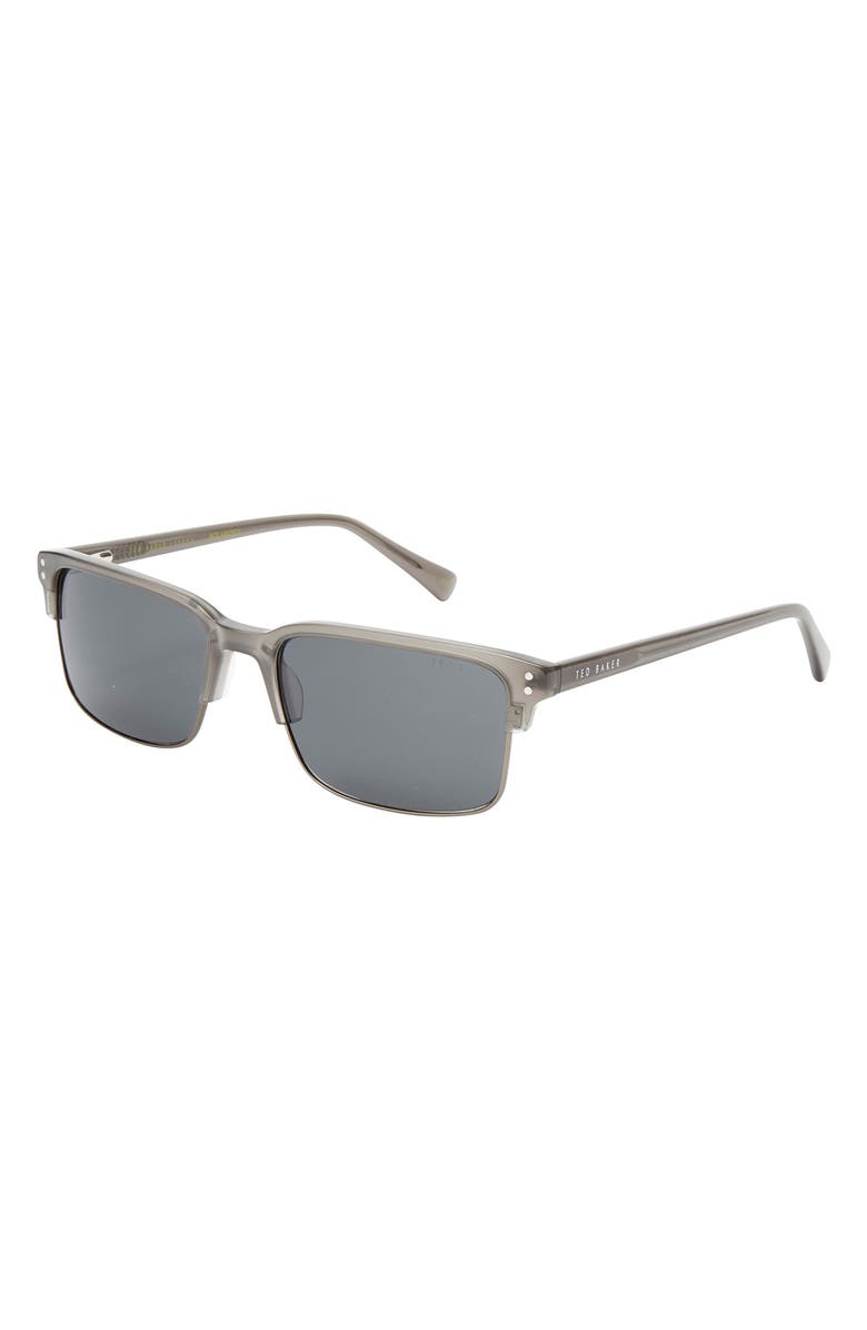 Ted Baker London 55mm Polarized Square Sunglasses, Alternate, color, Grey