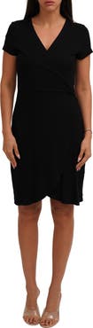 CYRUS Wrap Style Rib Knit Dress