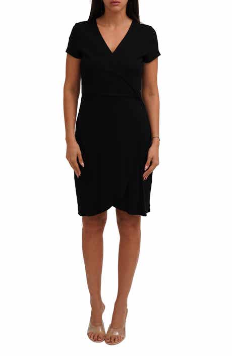 CYRUS Wrap Style Rib Knit Dress