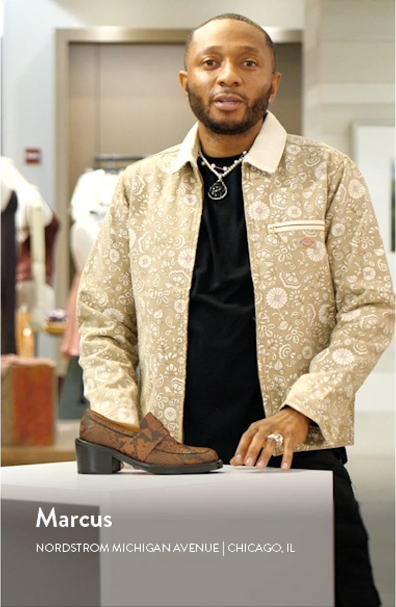 Snakeskin Embossed Penny Loafer, sales video thumbnail