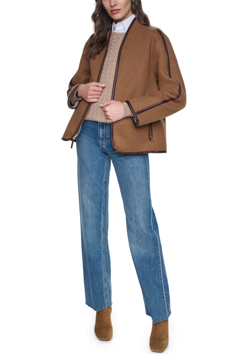 Faux Shearling Coat, Alternate, color, COGNAC