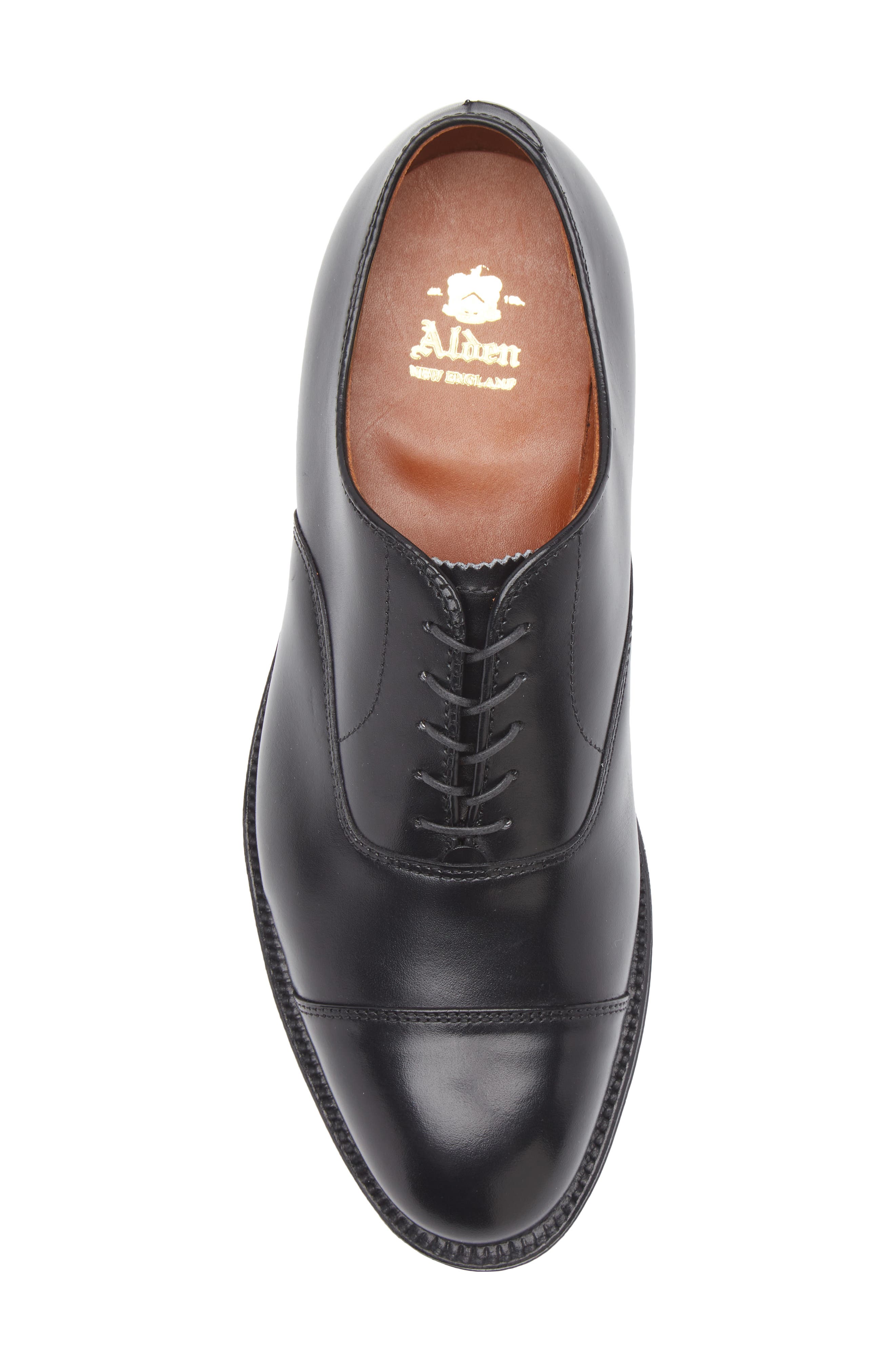 Alden Straight Tip Oxford, Alternate, color, Black Calfskin