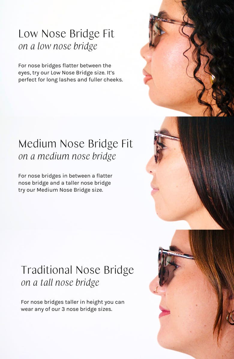 Mohala Eyewear Leahi Nose Pads 59mm Polarized Round Sunglasses, Alternate, color, Black Jade