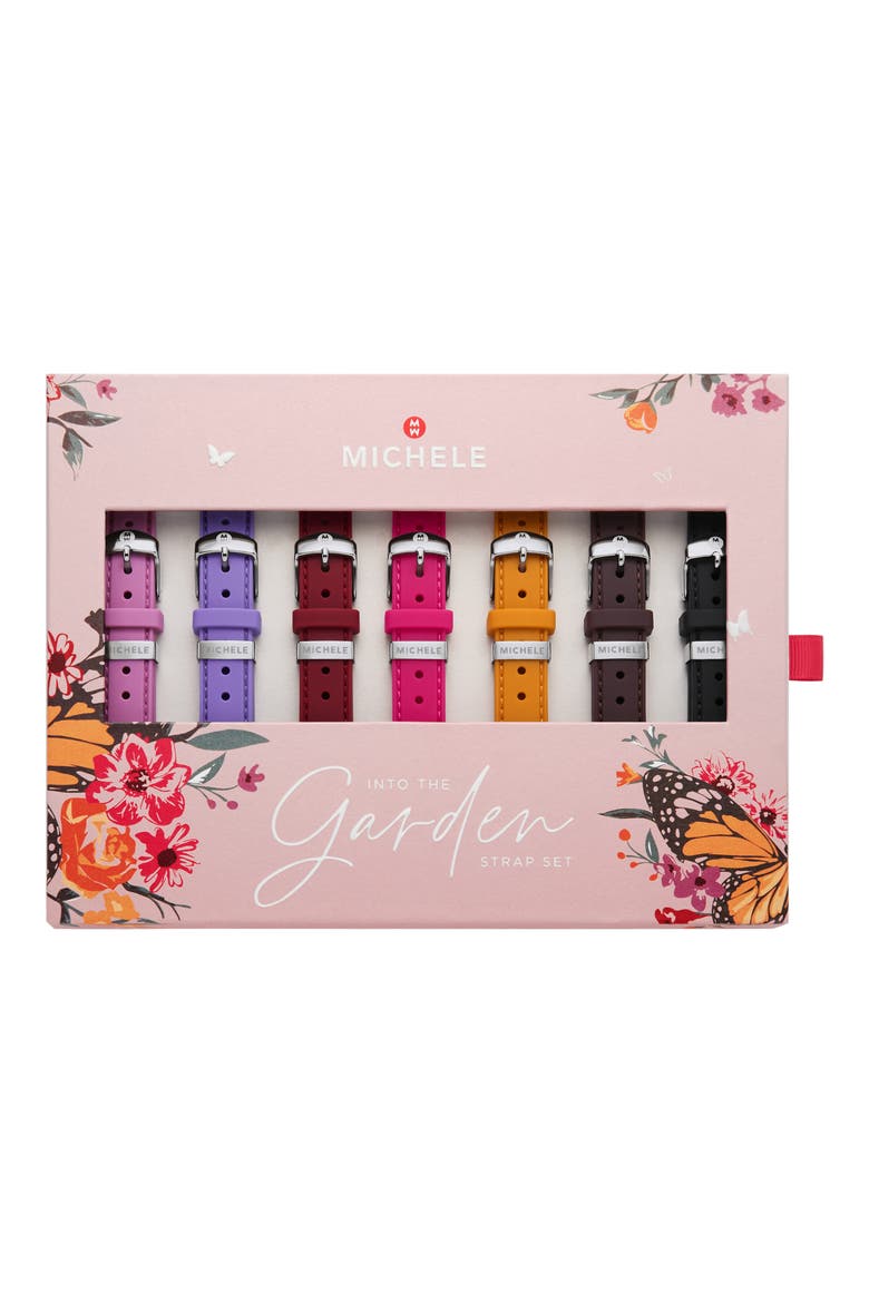 Into the Garden Assorted 7-Pack 16mm Silicone Watch Strap Gift Set, Alternate, color, PINK MULTI
