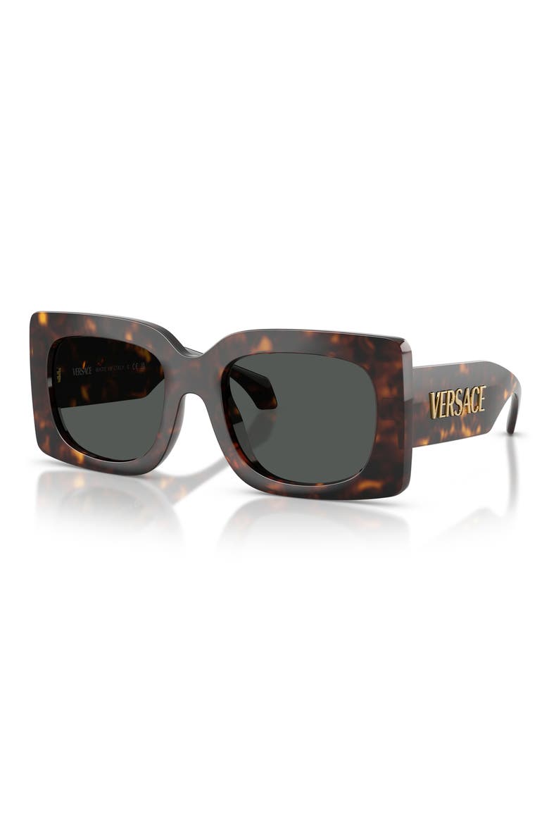 54mm Square Sunglasses, Alternate, color, HAVANA / DARK GREY