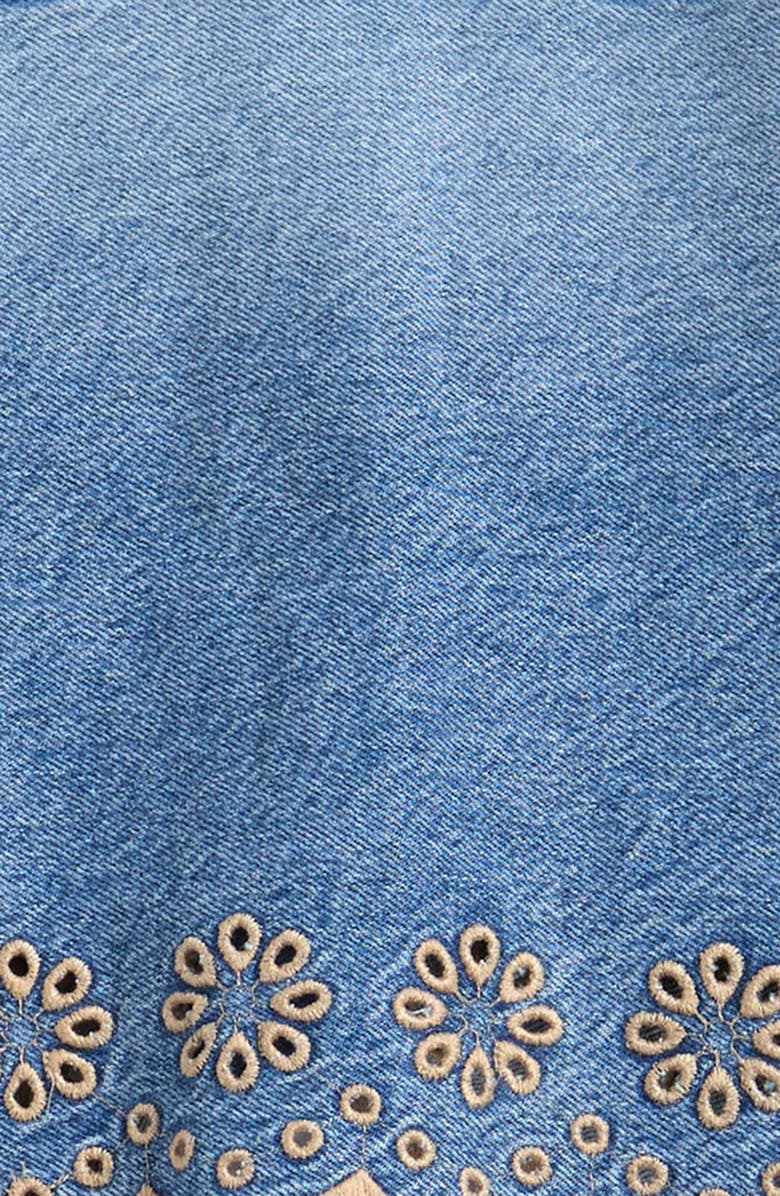 NEXT Kids' Embroidered Denim Jacket & Stripe Pants Set, Alternate, color,