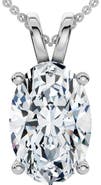 Bliss Diamond Oval Solitaire Diamond 4-Prong Pendant 14k Gold 18" Necklace Lab Grown