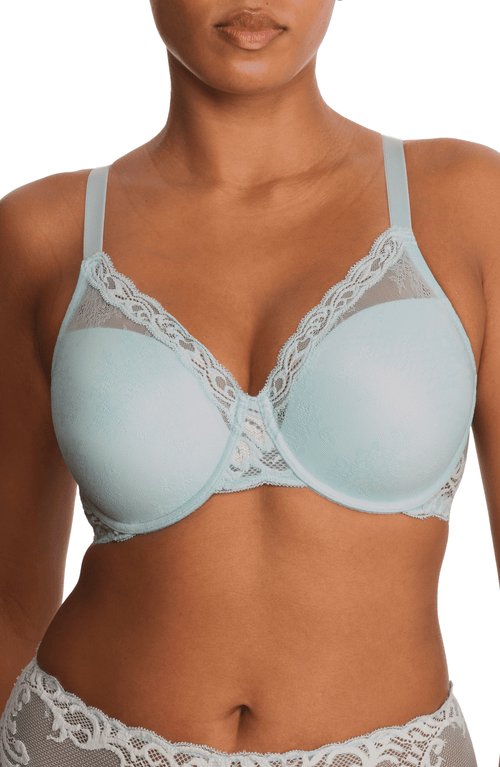 Natori Feathers Plunge Bra In Whipped Mint Lace/mint Glass