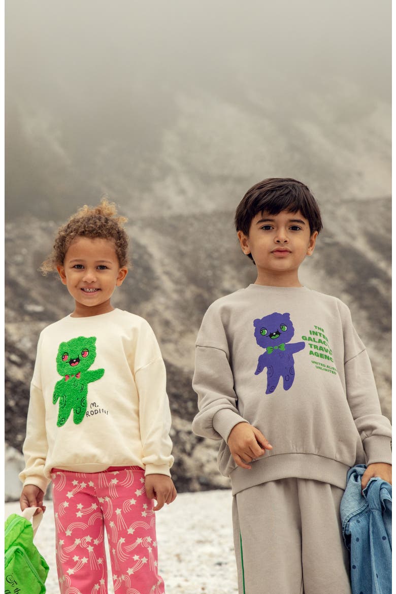 Kids' Alien Chenille Appliqué Sweatshirt, Alternate, color, BLACK