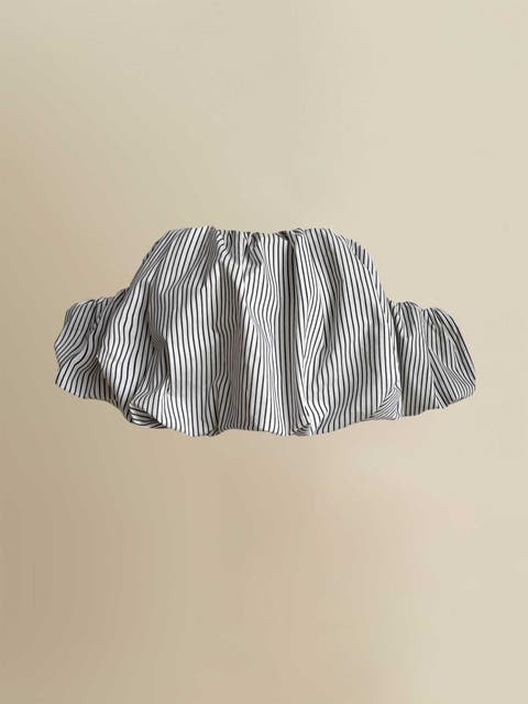 Good Striped Bubble Silhouette Off-Shoulder Crop Top