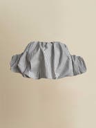 Contessa Mills Good Striped Bubble Silhouette Off-Shoulder Crop Top