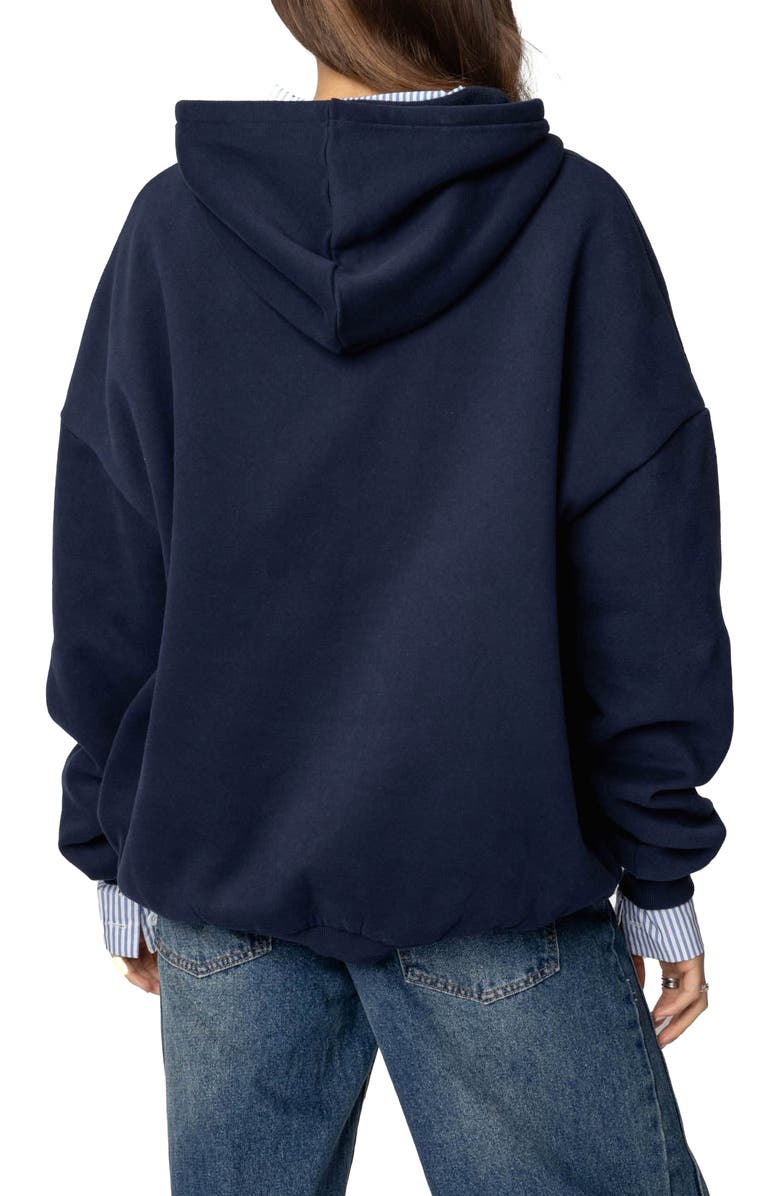 EDIKTED Après Ski Graphic Hoodie, Alternate, color, Navy