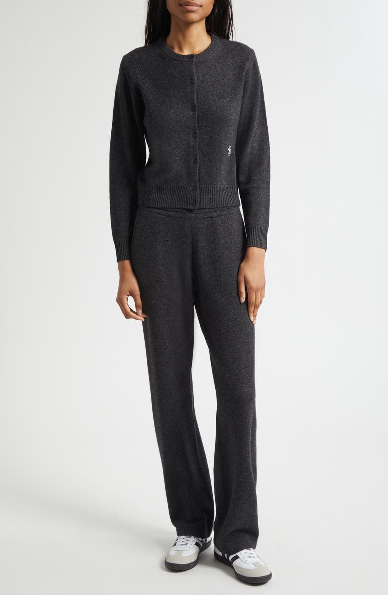 Sporty & Rich Cashmere & Wool Joggers, Alternate, color, Dark Grey