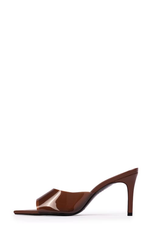 Black Suede Studio Belle Open Toe Pump In Chestnut Pvc