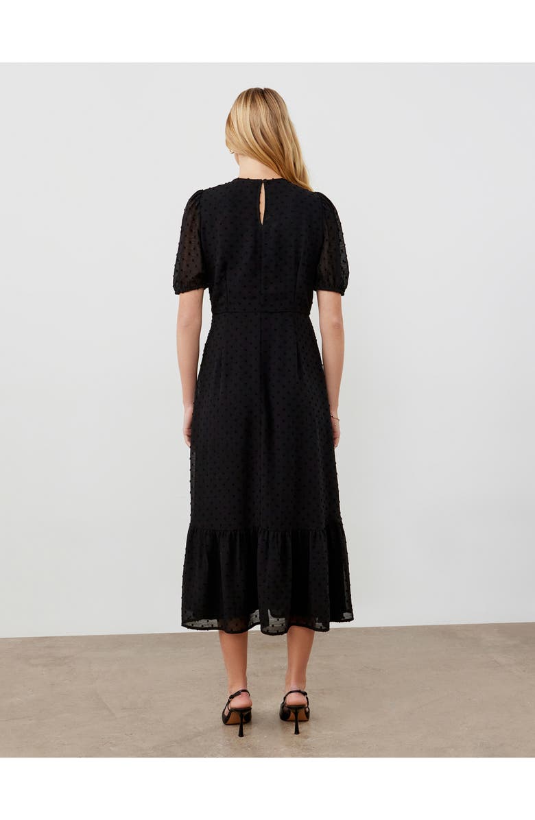 Finery London Loretta V-Neck Georgette Midi Dress, Alternate, color, Black