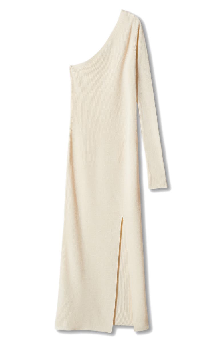 MANGO One-Shoulder Sweater Dress, Alternate, color,