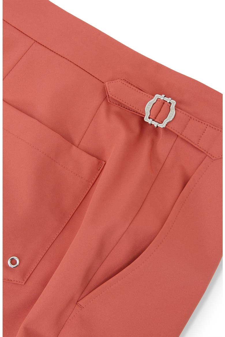 Sun Solid Side Adjuster Swim Trunks, Alternate, color, DUSTY ORANGE