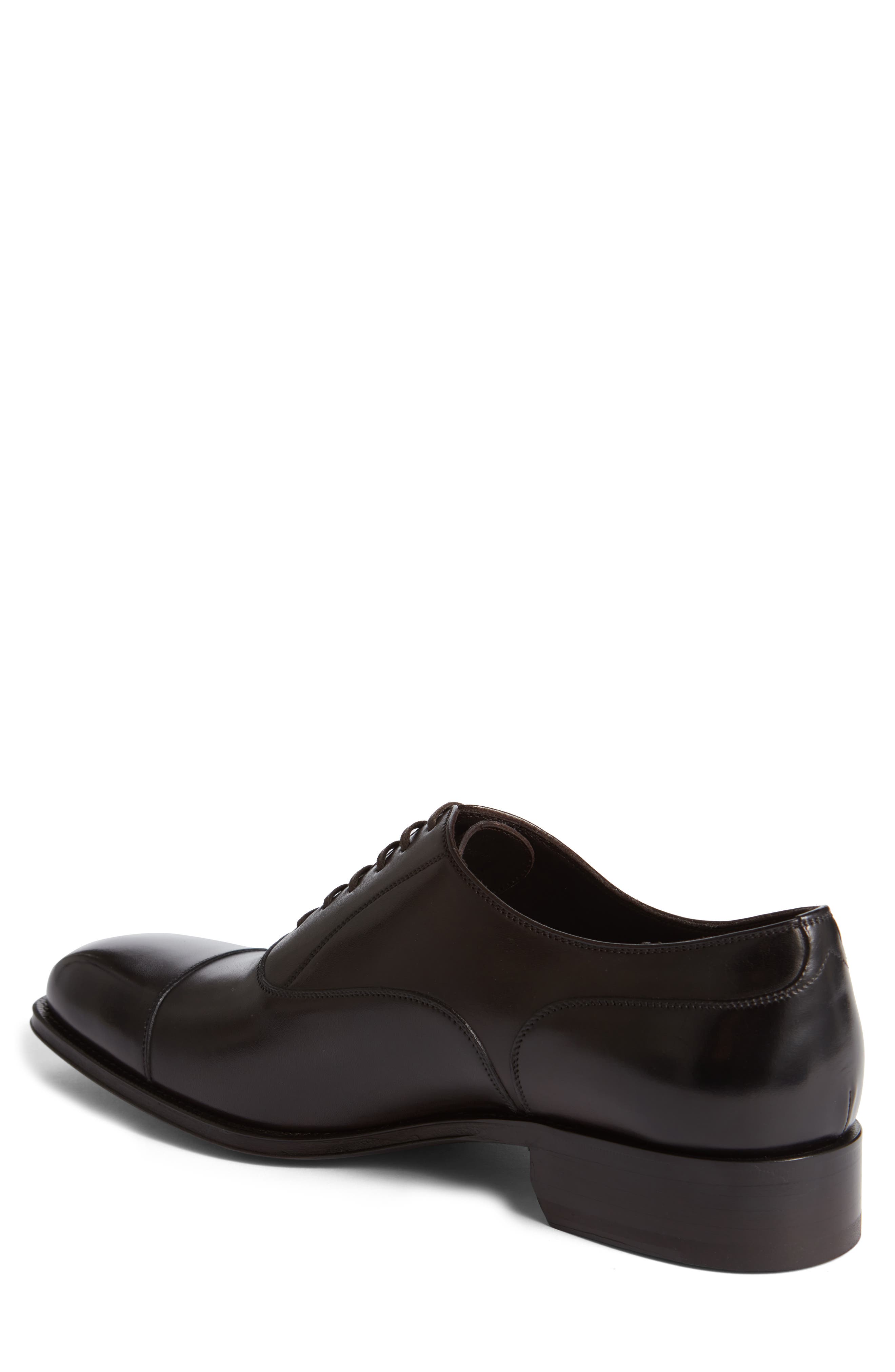TOM FORD Gianni Cap Toe Oxford, Alternate, color, Ebony