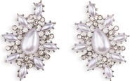 OLIVIA WELLES Whitnee Imitation Pearl & Crystal Filigree Drop Earrings
