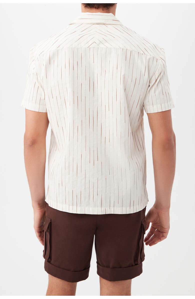 MR TURK Angelo Striped Short Sleeve Button-Up Shirt, Alternate, color, White/Camel