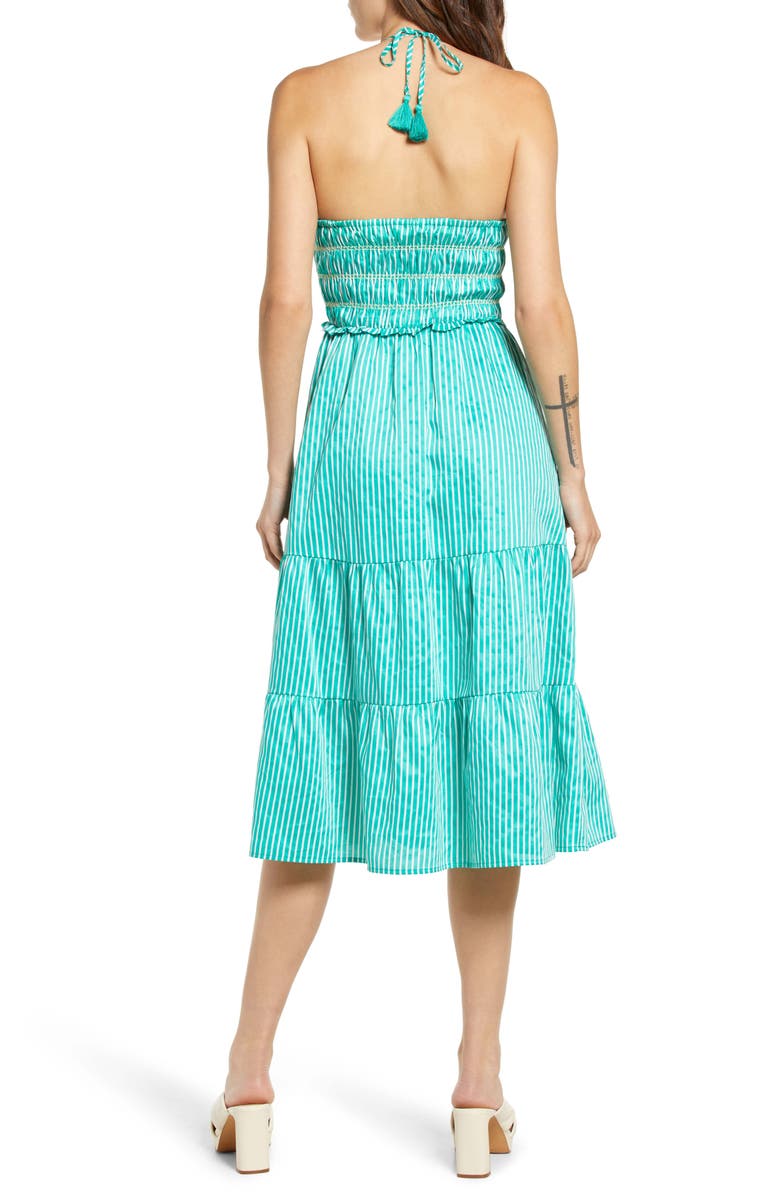 BB Dakota by Steve Madden Tropical Splash Stripe Cotton Midi Sundress, Alternate, color, 