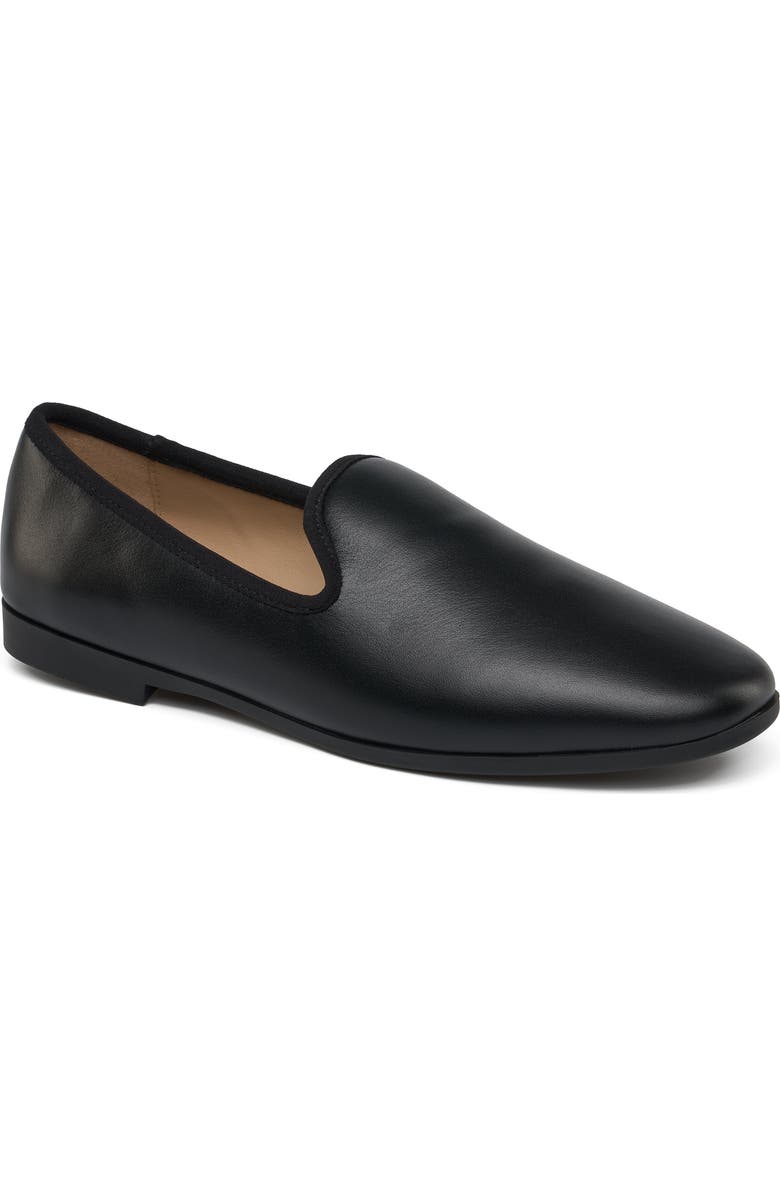 Grace Footwear Vivian Leather Slip-On Loafer, Main, color, Black