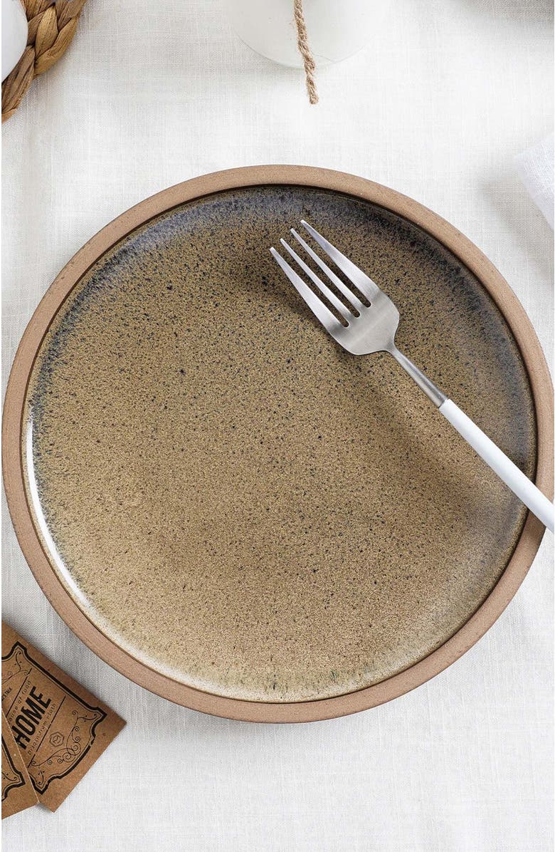 Stone Lain Tina Stoneware 4-Piece Salad Plate, Alternate, color, Green And Beige