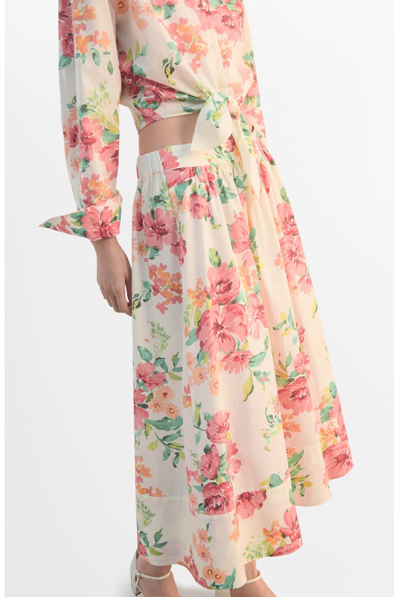Floral Midi Skirt, Alternate, color, OFF WHITE