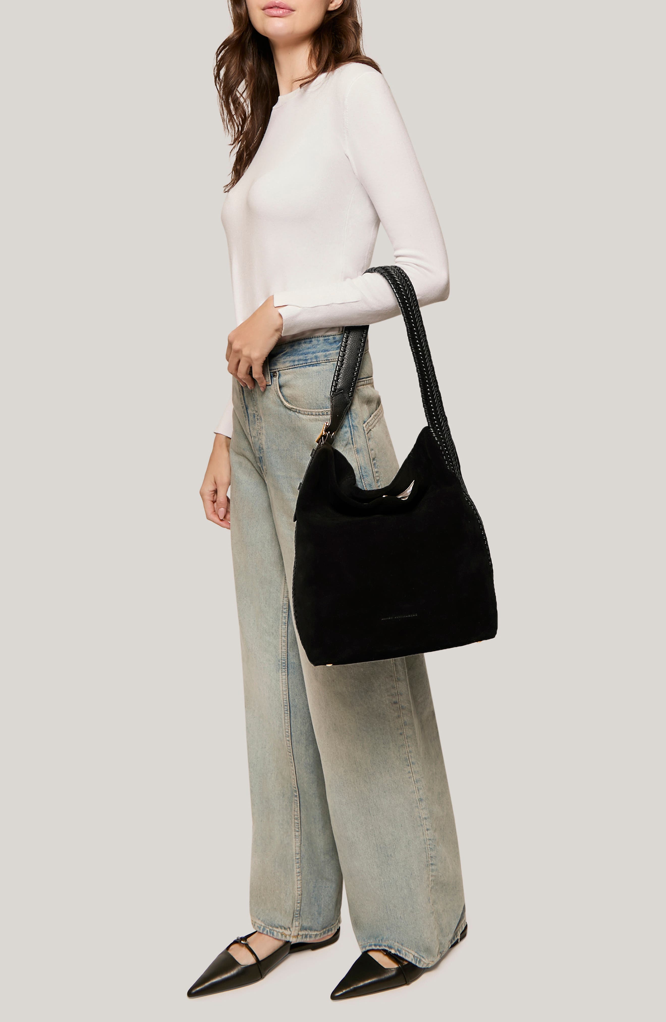 AIMEE All for Love Suede Bucket Bag, Alternate, color, 