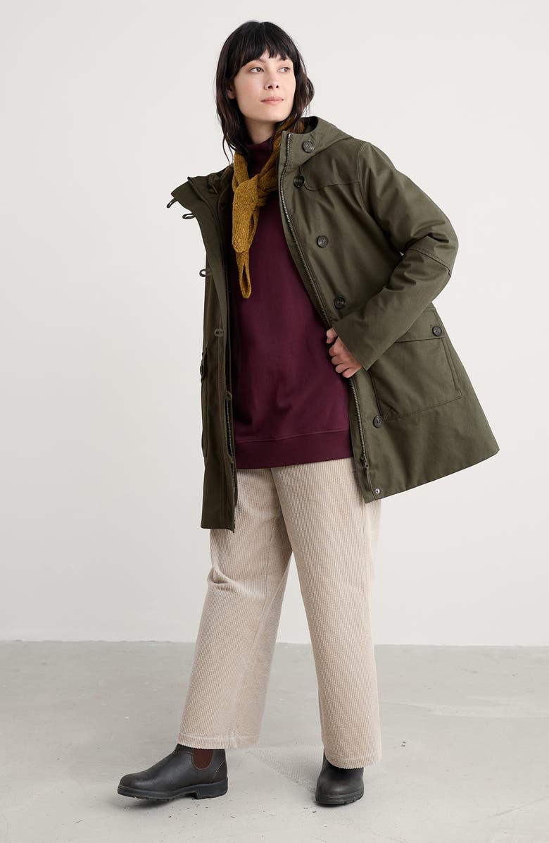 Seasalt Cornwall Bocaswell Waterproof 3-in-1 Duffle Coat, Alternate, color, Highland