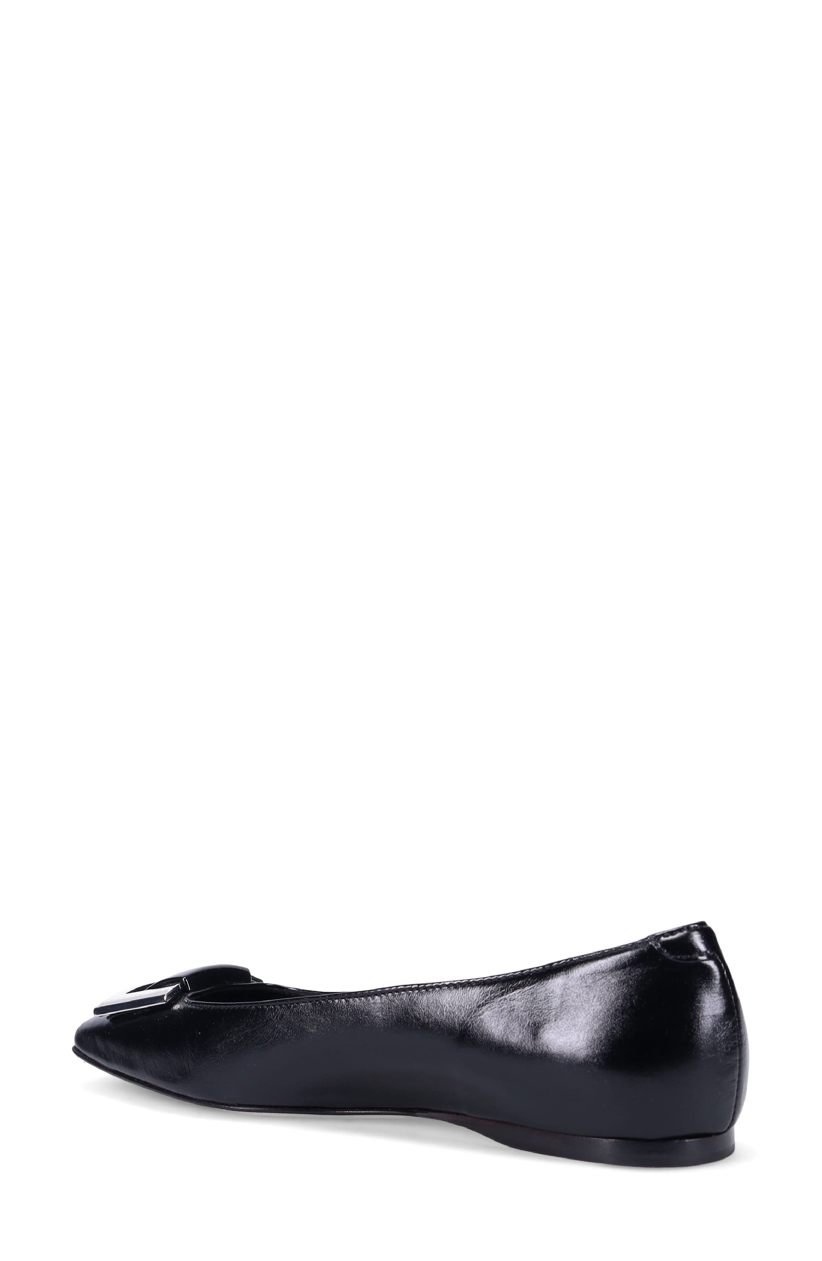 Jacquelin Leather Flat, Alternate, color, ONYX