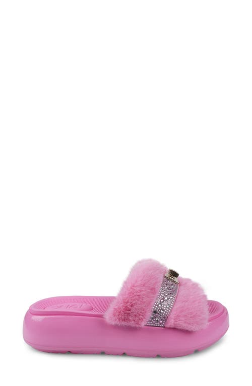 Zigi Finley Faux Fur Platform Sandal In Pink