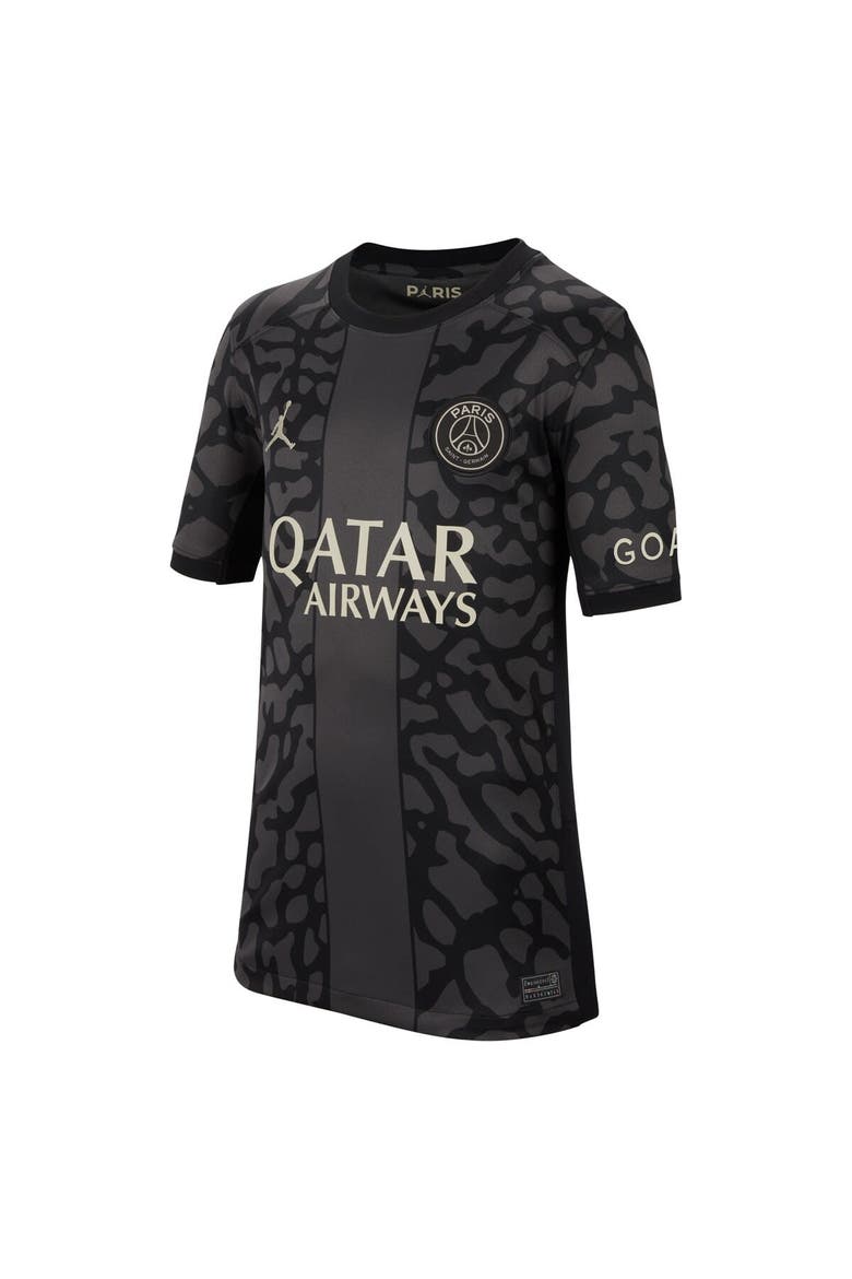 Youth Jordan Brand Anthracite Paris Saint-Germain 2023/24 Third Stadium Replica Jersey, Alternate, color, Anthracite