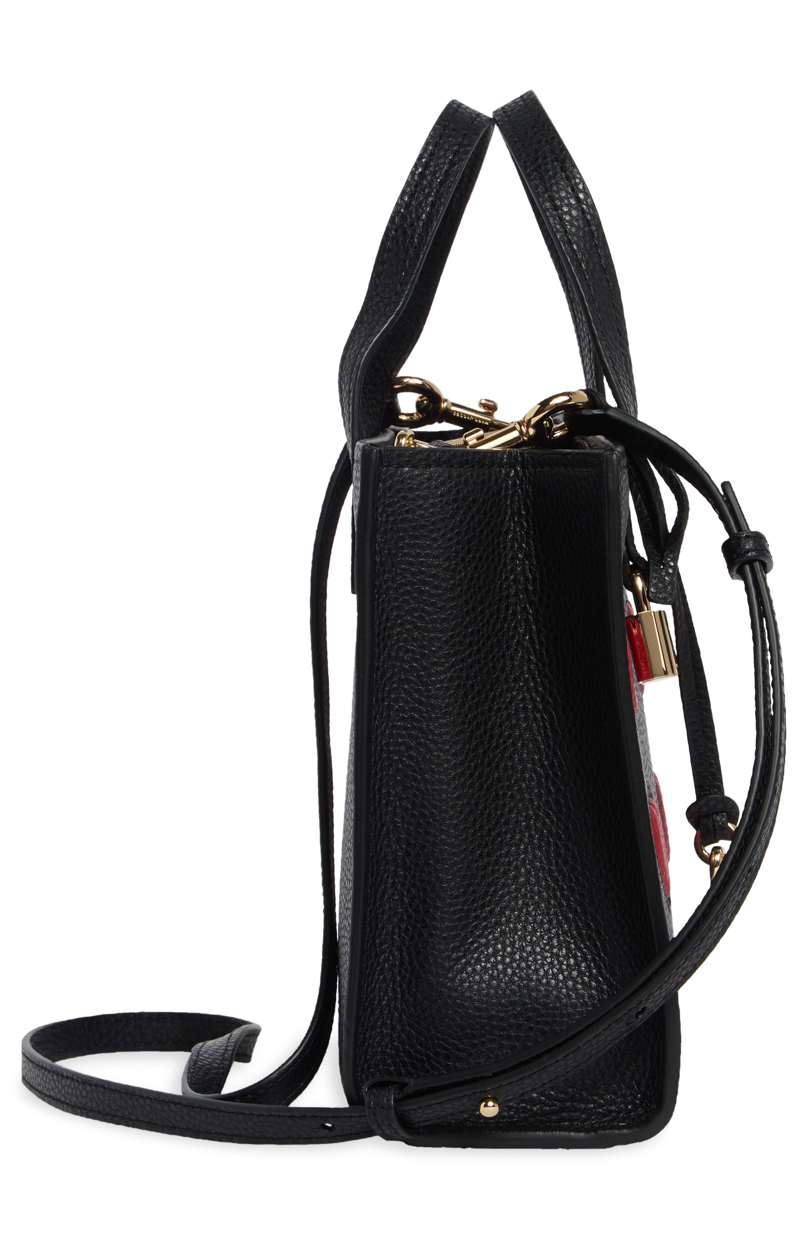 The Leather Mini Grind Tote Bag, Alternate, color, BLACK MULTI