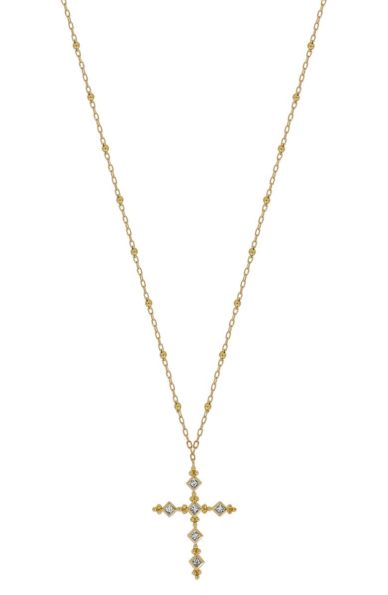Bony Levy Mykonos Cross Pendant Necklace, Main, color, 18K Yellow Gold